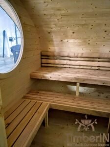 Outdoor hobbit style wooden sauna 1
