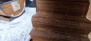 Outdoor hobbit style wooden sauna 10 1