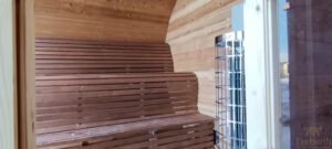 Outdoor hobbit style wooden sauna 13 1
