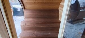 Outdoor hobbit style wooden sauna 14 1