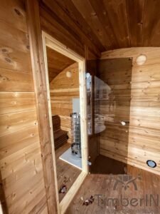 Outdoor hobbit style wooden sauna 2 1