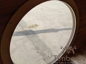 Outdoor hobbit style wooden sauna 39