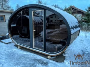 Outdoor hobbit style wooden sauna 4 1