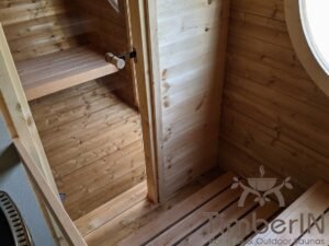 Outdoor hobbit style wooden sauna 40