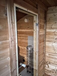 Outdoor hobbit style wooden sauna 5 1