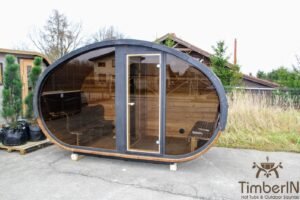 Outdoor hobbit style wooden sauna 6 1