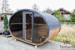 Outdoor hobbit style wooden sauna 7 1