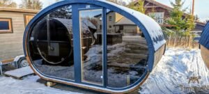 Outdoor hobbit style wooden sauna 9 1