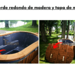 Con borde redondo de madera y tapa de madera