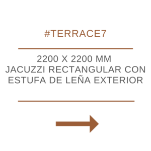 Jacuzzi rectangular con estufa de leÑa exterior