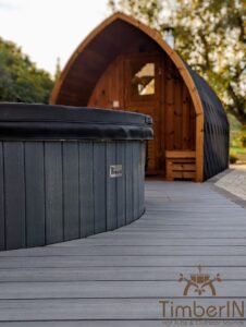 Kültéri hordó szauna – pod – iglu műanyag fürdődézsa pellet kályha (5)