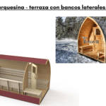 Marquesina terraza con bancos laterales 1 m