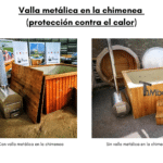 Valla metalica en la chimenea