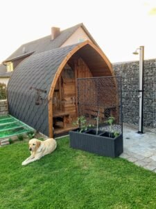 Außensauna gartensauna iglu pod mit holzofen elektrisch 1 4 scaled
