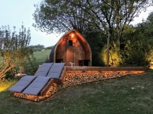 Aussensauna gartensauna iglu pod mit holzofen elektrisch 5 scaled
