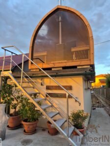 Sauna de madera exterior Iglu 120 Timberin nordic pod™ porch (1)