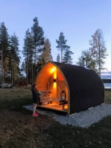 Utomhusbastu för trädgård igloo kaisa malå sweden 4
