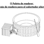 1 Paleta de madera 2 Caja de madera para el calentador electrico