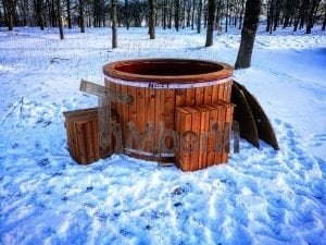 Electricity Heated Fiberglass Hot Tub With Thermowood Decoration (4)