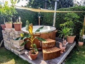 Fiberglass Lined Hot Tub With Integrated Burner Thermo Wood [Wellness Royal] (1)