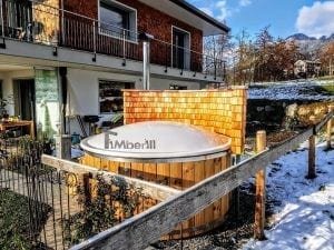 Fiberglass Lined Hot Tub With Integrated Burner Thermo Wood [Wellness Royal] (10)