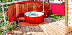 Fiberglass Lined Hot Tub With Integrated Burner Thermo Wood [Wellness Royal] (2)