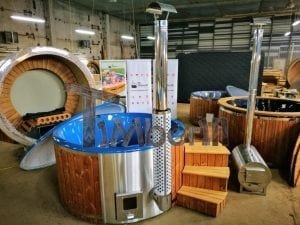 Fiberglass Lined Hot Tub With Integrated Burner Thermo Wood Vivid Colors TimberIN (7)