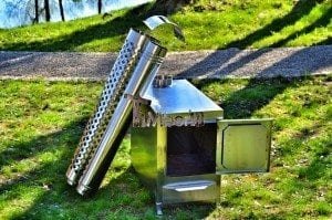 Rectangular stainless steel wood burner 1