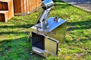 Rectangular stainless steel wood burner 2