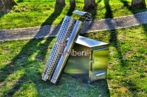Rectangular stainless steel wood burner 3