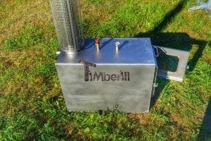Wood fired hot tub squared heater with glass 4