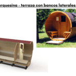 Marquesina terraza con bancos laterales 1 m