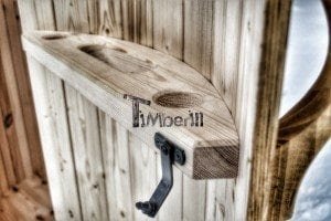 Outdoor shower with roof and door 1