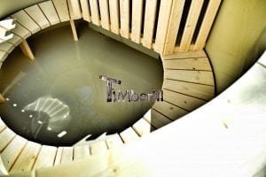 Wood fired hot tub for garden. Includes sand filtration 2 LED and wall insulation 31