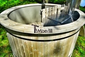 Wood fired hot tub for garden. Includes sand filtration 2 LED and wall insulation 5