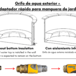 Grifo de agua exterior Adaptador rapido para manguera de jardin