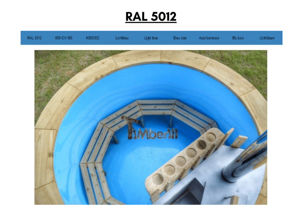 Outdoor garden hot tub jacuzzi with polypropylene liner Blue RAL 5012 20