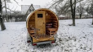 Mobile Outdoor Sauna On Wheels Harvia Wood Burner (3)