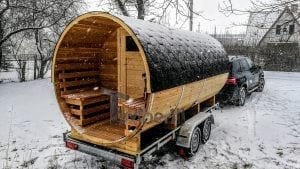 Mobile Outdoor Sauna On Wheels Harvia Wood Burner (5)