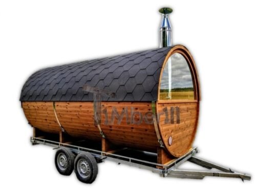 Sauna móvil exterior barril en remolque