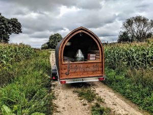 Mobile Outdoor Igloo Sauna On Wheels Harvia Wood Burner (18)
