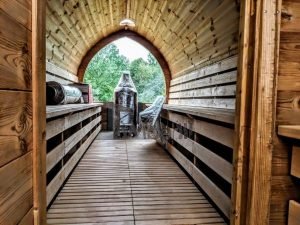 Mobile Outdoor Igloo Sauna On Wheels Harvia Wood Burner (30)
