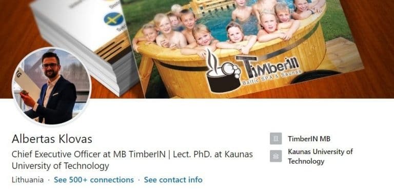 Contacto 2 Dr. Albertas Klovas, de TimberIN