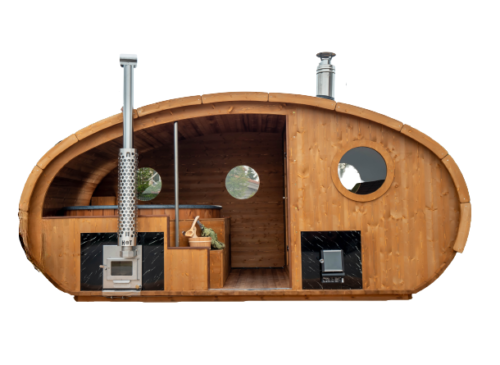 Sauna de jardín con jacuzzi exterior
