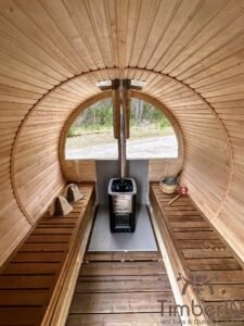 Sauna de barril con jacuzzi de fibra de vidrio (5)