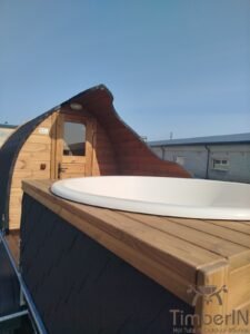 Sauna de madera exterior Iglu con jacuzzi 2 en 1 36 Timberin nordic pod duo (4)