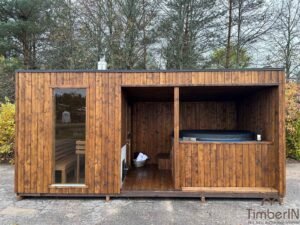 Sauna de jardín moderna con jacuzzi (8)