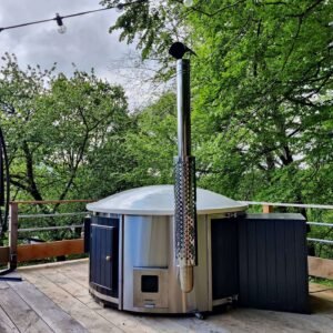 Estufa de leña integrada para bañera de hidromasaje – 30 kW en acero inoxidable 316