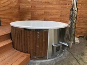 Estufa de leña integrada para bañera de hidromasaje – 30 kW en acero inoxidable 316