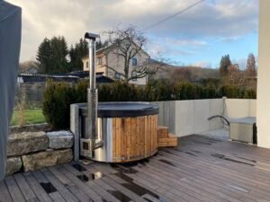 Estufa de leña integrada para bañera de hidromasaje – 30 kW en acero inoxidable 316